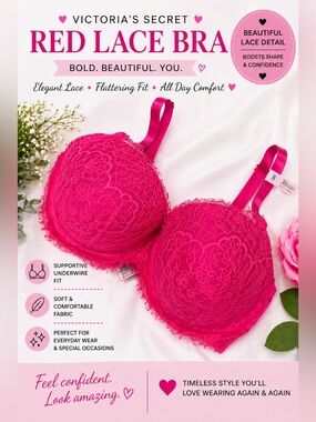 Victoria's Secret DREAM ANGELS
Lace Lightly Lined Classic Coverage Demi Bra
